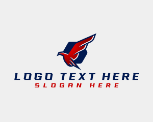 American - Hexagon Eagle Bird logo design