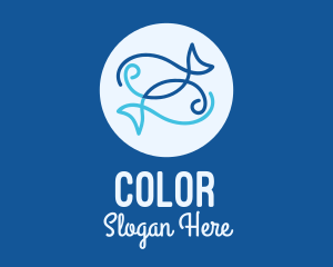 Fisherman - Blue Pisces Zodiac logo design