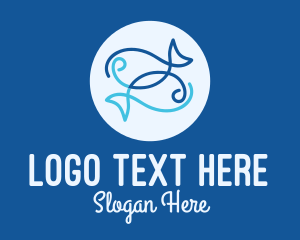 Seafood - Blue Pisces Zodiac logo design