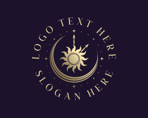 Healing - Astrology Sun Moon Clock logo design