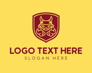 Joy - Shield Happy Ox logo design