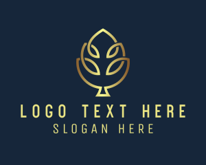 Therapy - Golden Wellness Tree logo design