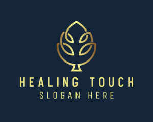 Golden Wellness Tree  logo design