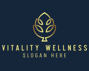 Golden Wellness Tree  logo design