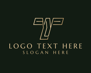 Elegant Business Letter T Logo