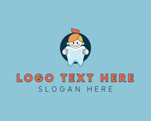 Girl - Girl Tooth Pediatric Dentistry logo design