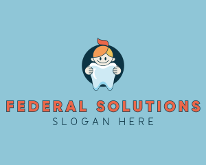 Girl Tooth Pediatric Dentistry logo design