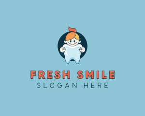 Girl Tooth Pediatric Dentistry logo design