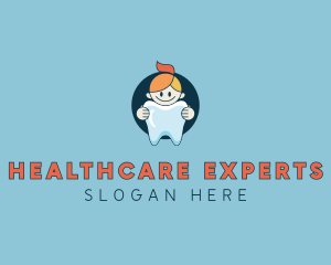 Girl Tooth Pediatric Dentistry logo design