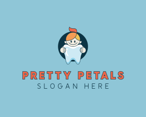 Girl Tooth Pediatric Dentistry logo design