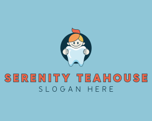 Girl Tooth Pediatric Dentistry logo design