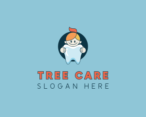 Girl Tooth Pediatric Dentistry logo design