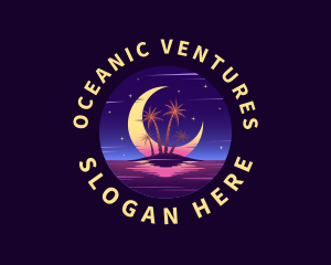 Night Beach Travel logo design