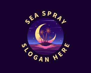 Night Beach Travel logo design