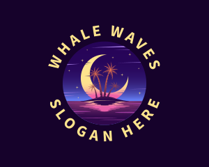 Night Beach Travel logo design