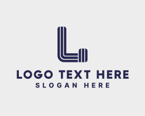 Slant - Corporate Stripe Media Letter L logo design