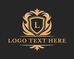 Expensive - Luxury Ornate Shield Crest logo design