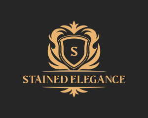 Luxury Ornate Shield Crest logo design