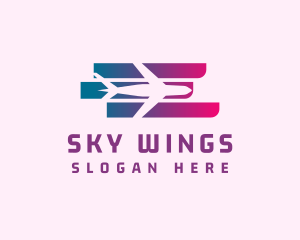 Gradient Airplane Airport logo design