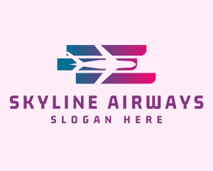 Airliner - Gradient Airplane Airport logo design