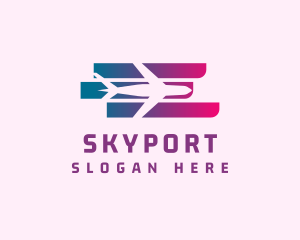 Airport - Gradient Airplane Airport logo design