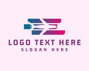 Hangar - Gradient Airplane Airport logo design