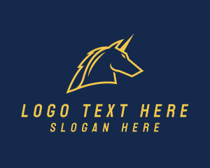 Mythical Unicorn Horse Logo