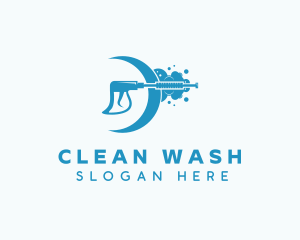 Cleaning Pressure Washer Bubbles logo design