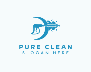 Cleaning Pressure Washer Bubbles logo design