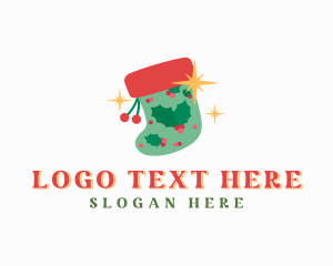 Santa Claus Hat - Christmas Holiday Socks logo design