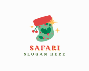 Sleigh - Christmas Holiday Socks logo design