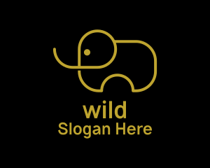 Minimalist Wild Elephant  Logo