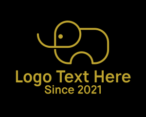 African Animal - Minimalist Wild Elephant logo design