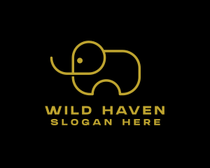 Minimalist Wild Elephant  logo design