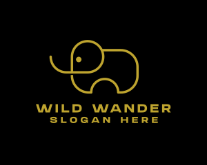 Minimalist Wild Elephant  logo design