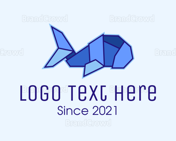 Blue Fish Origami Logo