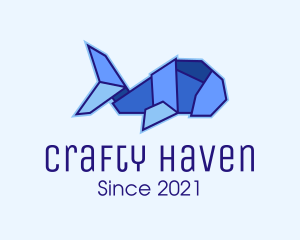 Diy - Blue Fish Origami logo design