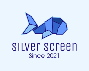 Fish - Blue Fish Origami logo design