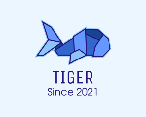 Pet - Blue Fish Origami logo design