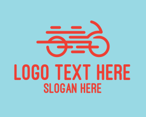 Motor Racing - Fast Orange Bike logo design