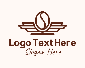 Robusta - Coffee Bean Wings Aviation logo design