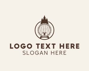 Liquor - Pine Tree Barrel logo design