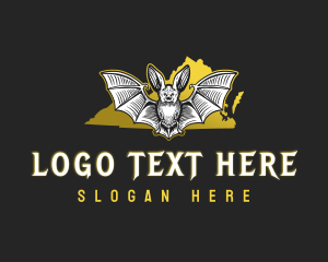 Map - Virginia Bat Wildlife logo design