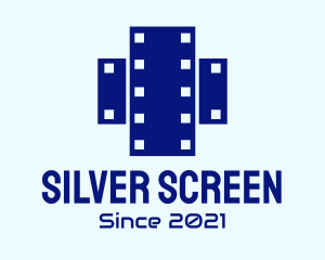 Movie Production - Cross Film Strip logo design