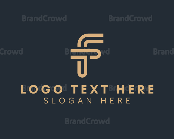Marketing Curved Letter F Logo