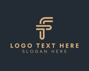Trade - Marketing Curved Letter F logo design