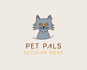 Cat Pet Cartoon logo design