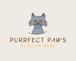 Cat Pet Cartoon logo design