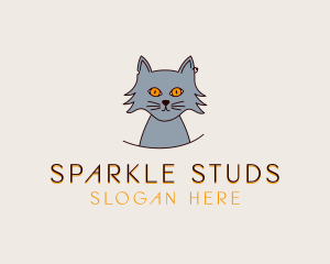 Cat Pet Cartoon logo design