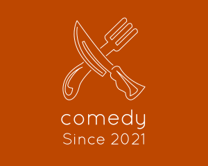 Gourmet - Minimalist Fork & Knife logo design